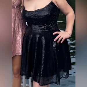 Elegant Black Sequin Skirt